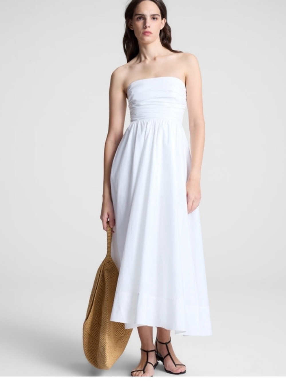 NWT-Strapless White Maxi Dress - Classic Summer Style